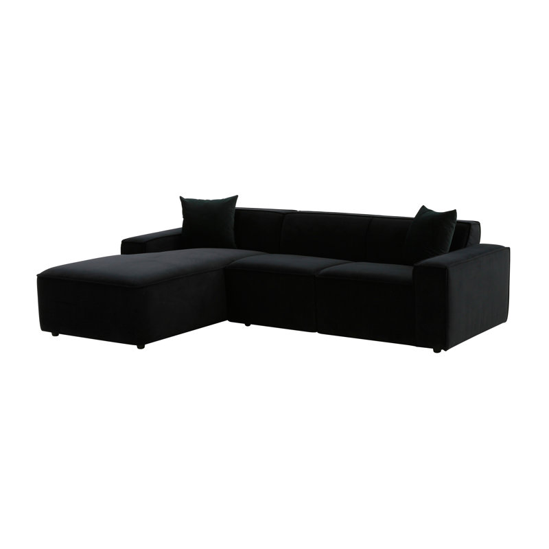 Aaleyah Sectional, Left Hand Facing, Black Linen