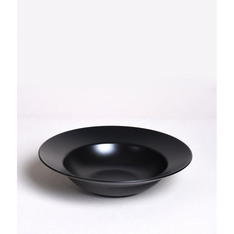 Assiette de service en grès 100% céramique de qualité supérieure, 10,2 x 10,2 x 3,1 pouces | Antibactérien, va au lave-vaisselle et au micro-ondes | Non absorbant, facile à nettoyer, résistant aux chocs thermiques | Finition noire élégante pour les repas et les réceptions