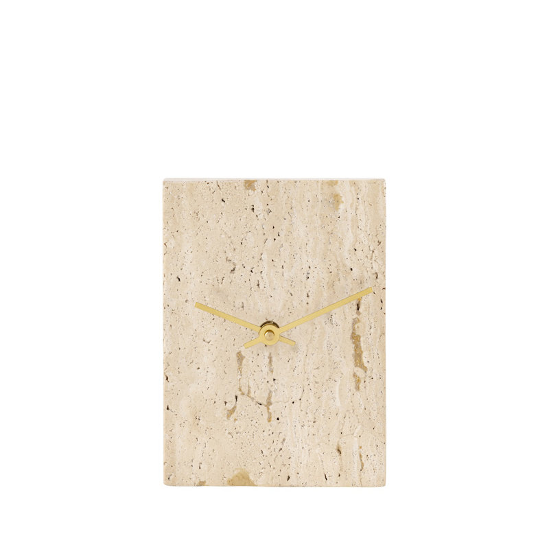 Light Travertine Marble Rectangular Table Clock