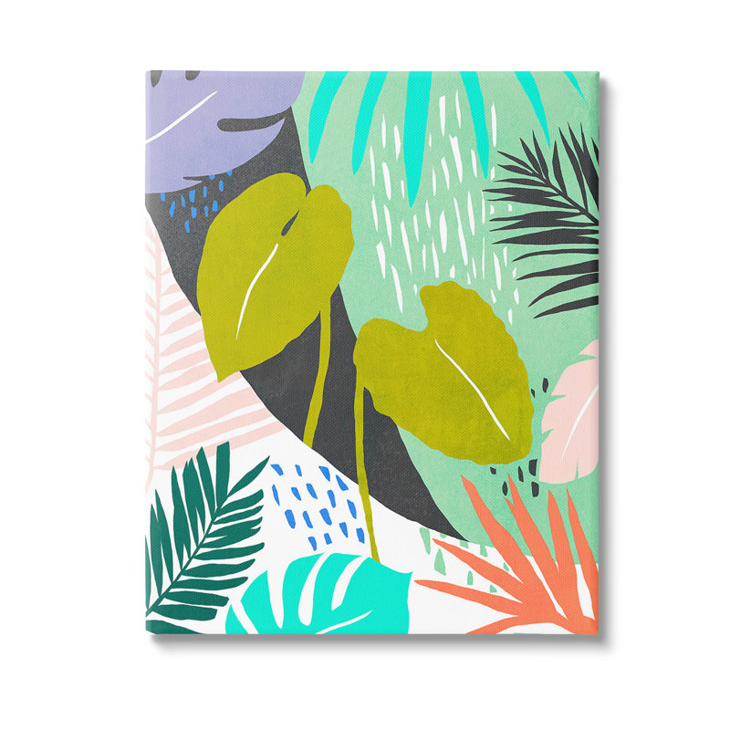 Motif de feuilles tropicales, art mural par Annie Warren, H 30 po x l 24 po