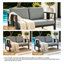 Causeuse d'extérieur en bois de teck avec coussin et accoudoirs Junco-1049511551-1049511545