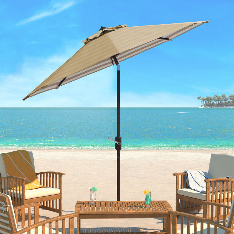 Parasol de marché 8 pi 5 po x 8 pi 5 po Asla, Beige / Blanc