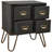 22.5" Tall Antique Style Storage End Table Side Table with 4 Drawers and Metal Hairpin Legs, Antique Black-1531992147