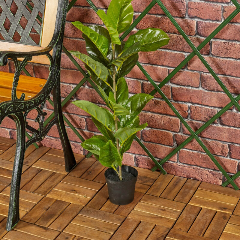 Faux Banana Leaf Plant in Planter