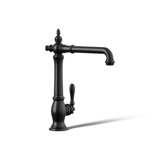 Artifacts Single-Hole Kitchen Sink Faucet with 13-1/2-in Swing Spout, Victorian Spout Design