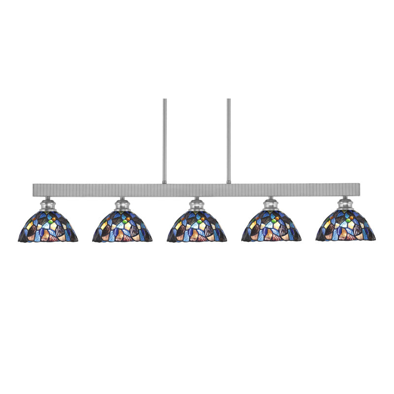 Barre d'éclairage 5 lumières Edge, Nickel brossé
