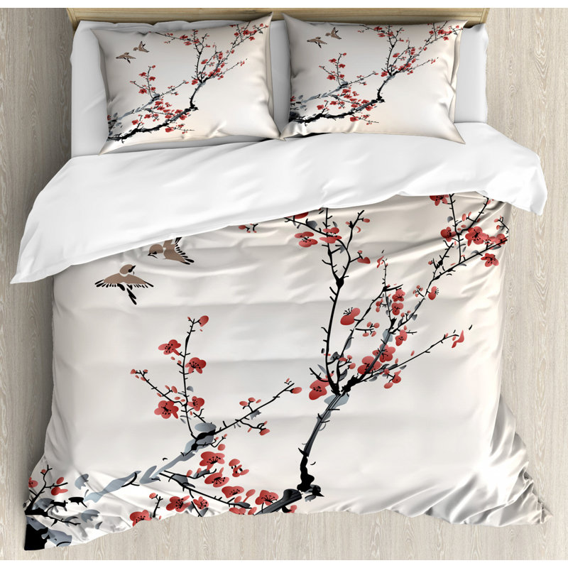 Cottage Americana Floral Duvet Cover, Queen Duvet Cover + 2 Shams