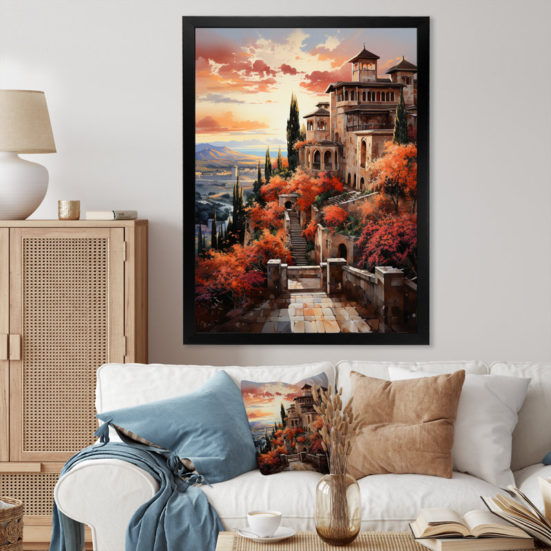 Spain Alhambra Palace - Spain Canvas Print, Cadre photo noir, H 32 po x l 16 po x P 1 po