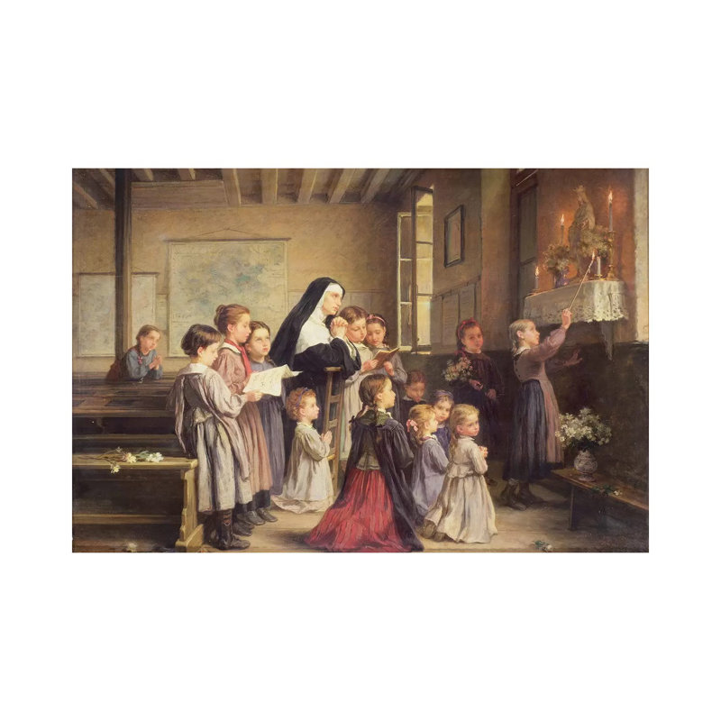 Morning Prayers by Andre Henri Dargelas - Wrapped Canvas Painting, 20.32cm H x 30.48cm W x 1.905cm D