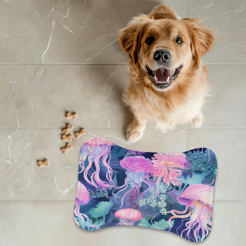 Preppy Jelly Patterns - 1 Piece Bone Shape Feeding Mat