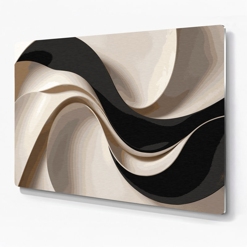 Gradient abstrait 40, art mural en métal beige