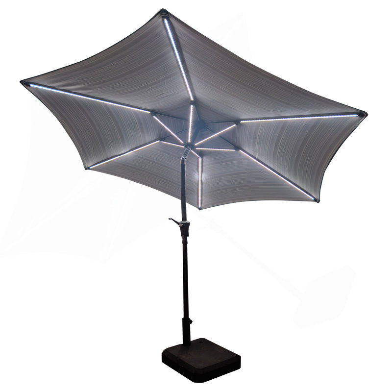 PARAPLUIE 9 PIEDS AVEC LUMIÈRE et rayures, Rayures bleues