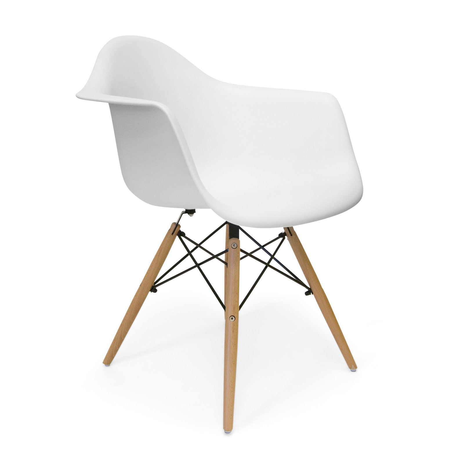 Jordan Arm Chair, White/Natural