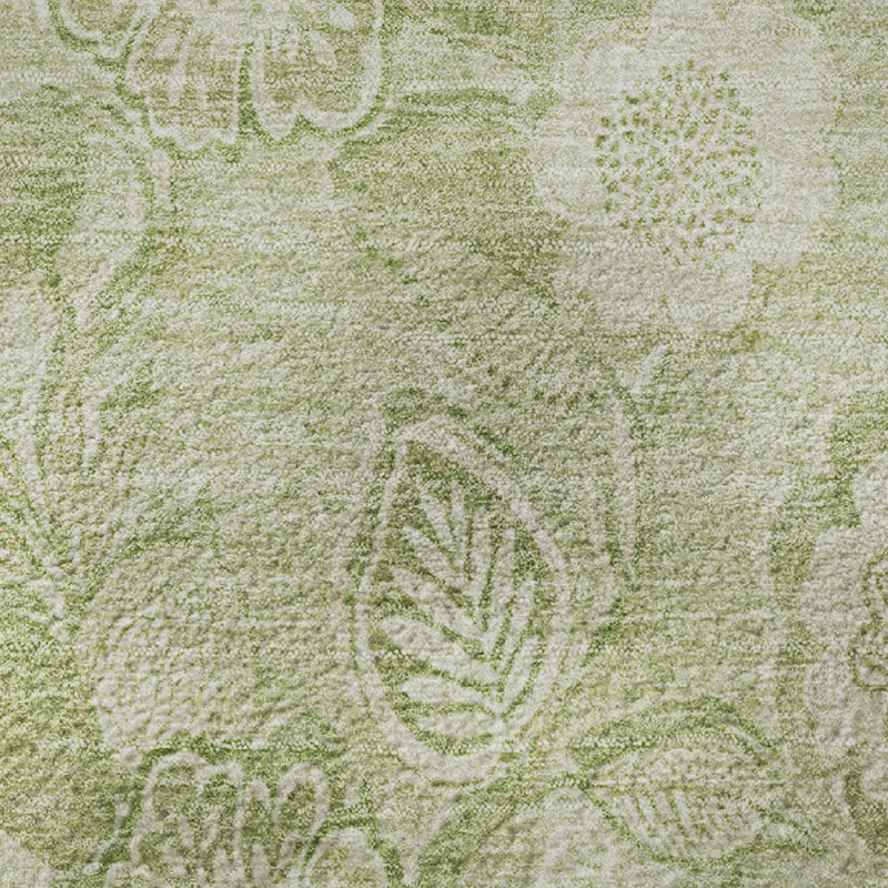 Premium Machine Washable Ralston AMF1939 Floral Rug, Rectangle 8' x 10'