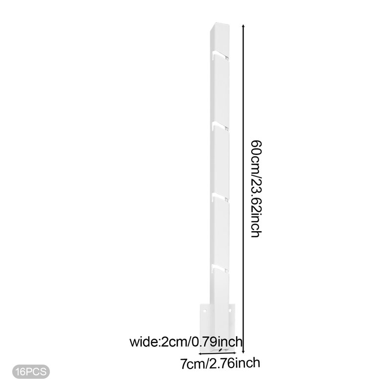 16 Pack 23.62'' H Fence Post Extenders, White