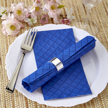 Silver Spoons Quilted Linen Look Napkins For Events, Guest Towels