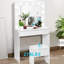 Ensemble coiffeuse avec miroir lumineux et grand tiroir Maddis-1493933933
