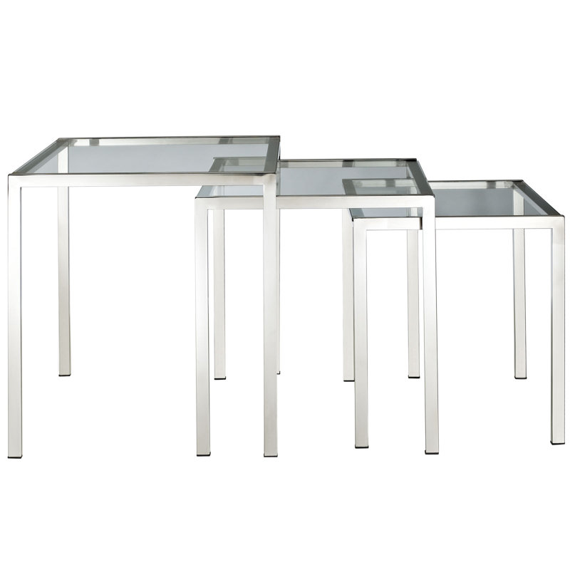Modway Nimble Stainless Steel Nesting Table Set