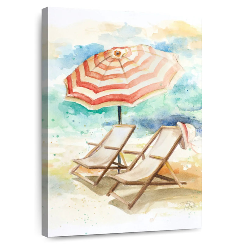 Kerner Umbrella On The Beach I, 12" H x 8" W