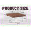 Table basse 31,5 po x 31,5 po en MDF d'aspect noyer avec pieds en verre trempé stable, facile à assembler