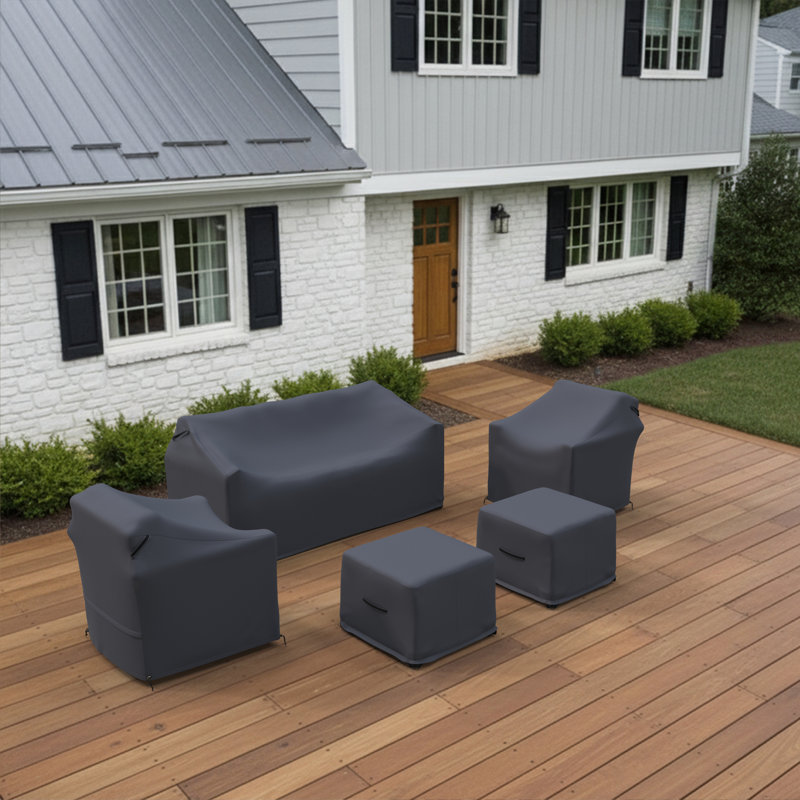 Drazen Outdoor Wicker Conversation Set Group Seating Patio Furniture Covers