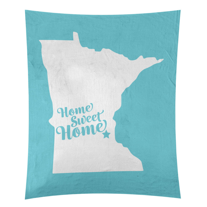 Tapisserie murale Home Sweet Minneapolis, H 27,5 po x l 37,5 po, Bleu sarcelle