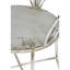 Chaise en fer blanc vieilli 24,5 x 22 x 38 po avec dossier orné d'un éventail