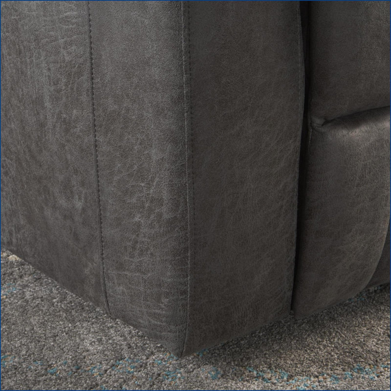 Fauteuils inclinables inclinables de 33 po de largeur avec rangement pour accoudoirs, USB, porte-gobelets | Contemporain | Microfibre gris ardoise