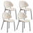 Set Of 4 Upholstered PU Leather Dining Chairs Mid-Century Modern Dining Chairs With Curved Backrest For Dining Room Kitchen-1783565176