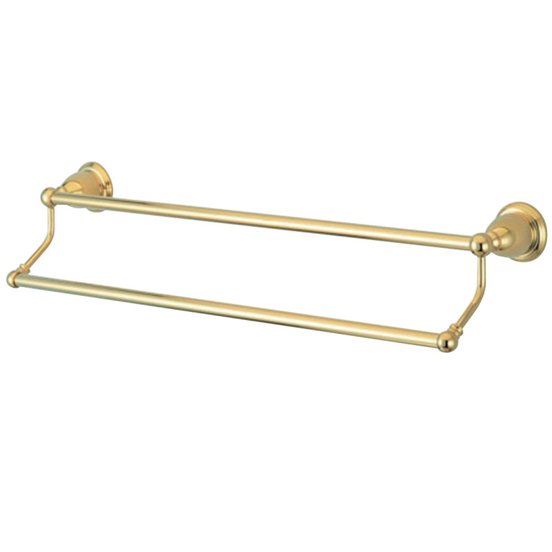 Barre à serviettes double 24 po Kingston Brass Heritage, Laiton poli