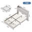 Ensemble de chambre à coucher 3 pièces avec lit plateforme et 2 tables de chevet cannelées-1789469410-1789469412