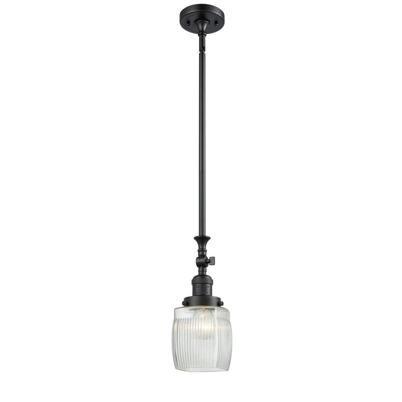 Saroyan 1 - Light Single Pendant, Clear, Matte Black, No Bulb Included