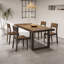 Table de salle à manger rectangulaire en bois massif Nut-Brown-168452162