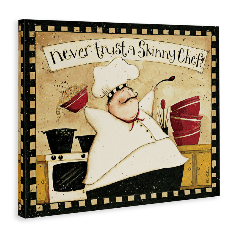 «Never Trust a Skinny Chef with Happy Cook L'expression» par Dan DiPaolo - impression d'art graphique, H 16 po x l 20 po