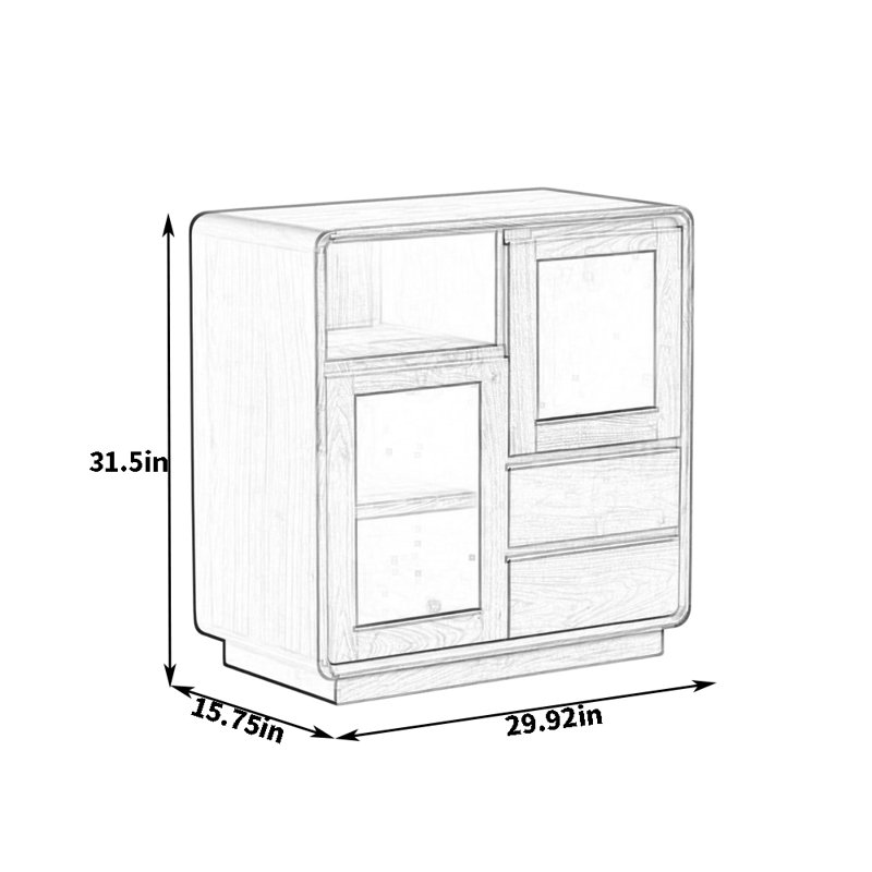 Solid Wood Simple Sideboard