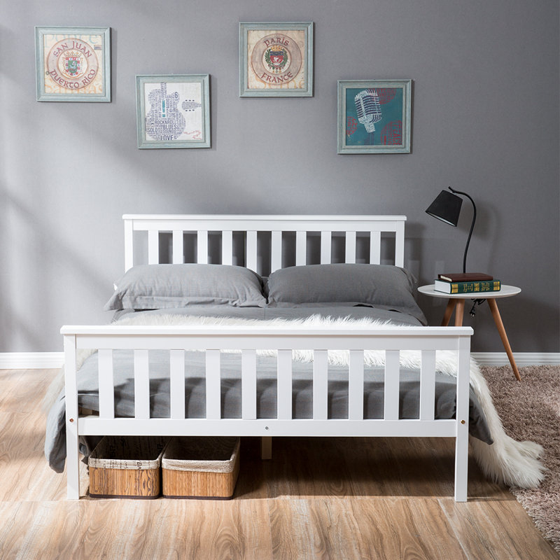 Solid Wood Bed, Double (4'6)