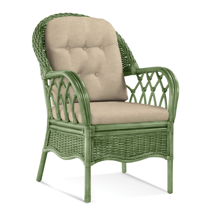 Everglade Upholstered Arm Chair, Celery, Oatmeal Crypton Performance; 0822-74