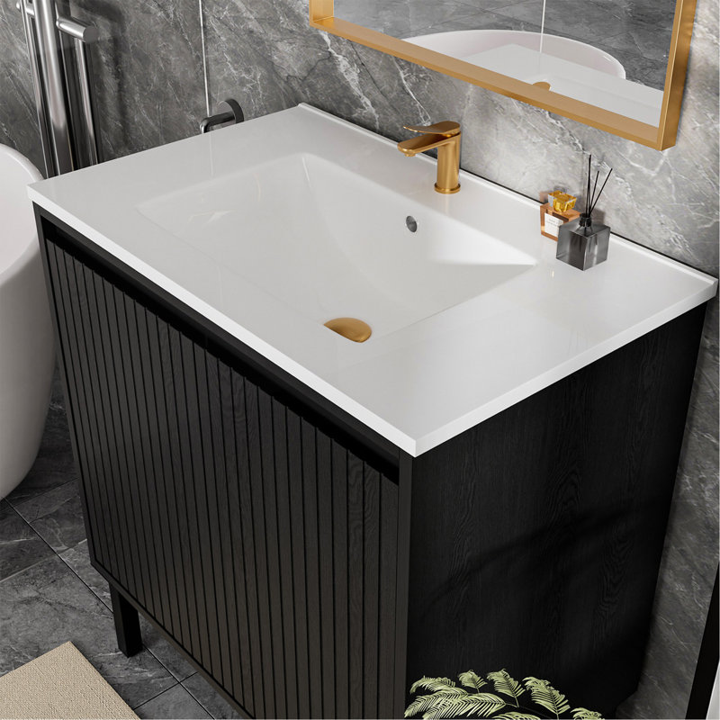 Meuble-lavabo de 30 po sans lavabo, Noir, Noir