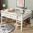 Full Rubber Wood Loft Bed With Ladder,White-1883117772-1883117773