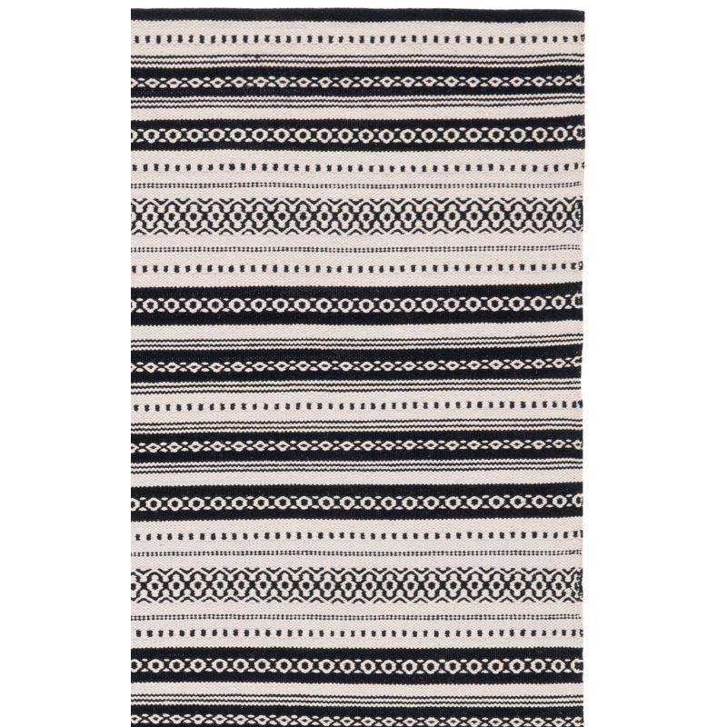 Danille Flat Weave Cotton Striped Rug, Rectangle 5' x 8'