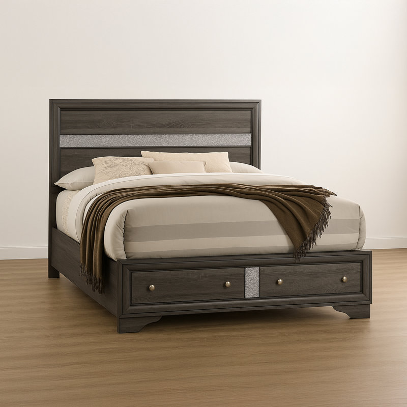 Smartt Panel Storage Bed, Gray, King