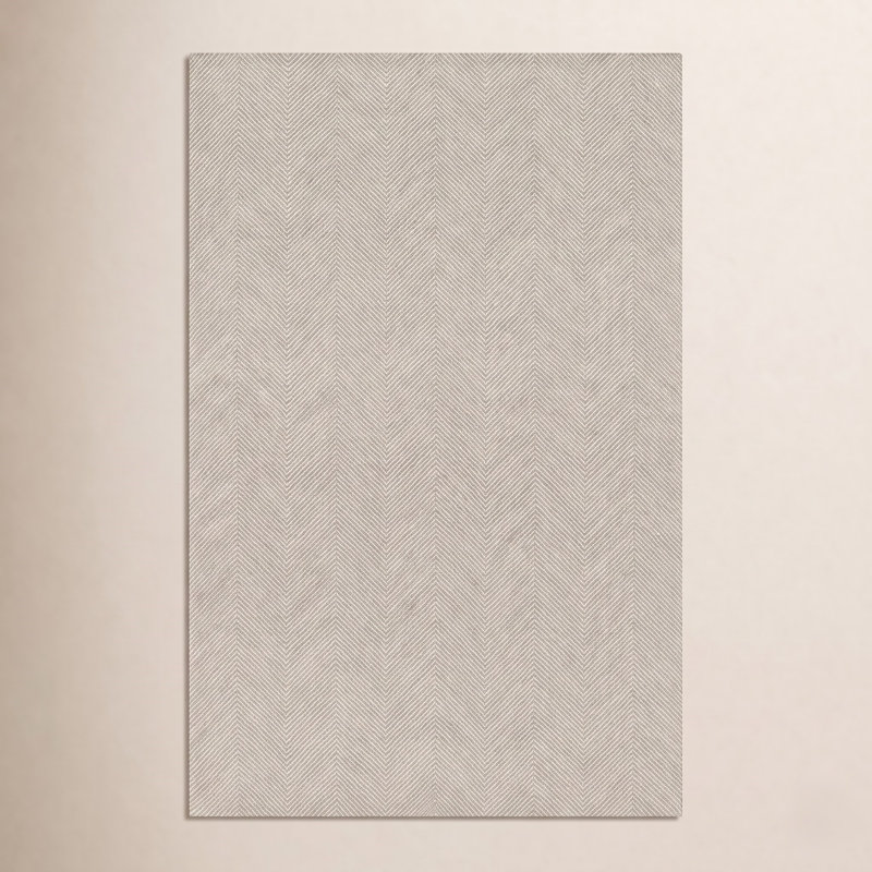 Wheaton Wool Chevron Area Rug in Taupe, Rectangle 3'6" x 5'6"
