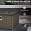 Outsunny Rattan Fire Pit Table for Garden 13 KW Lid 58 x 58 x 33 cm Grey