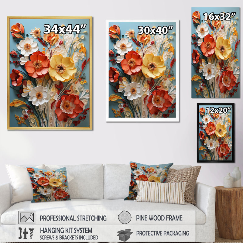 Mute Hue Buttercups Merge III - impressions sur toile Buttercups, Cadre naturel flottant, H 20 po x l 12 po x P 1 po