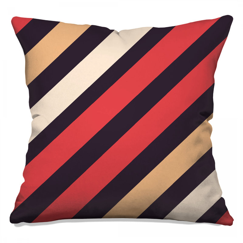 Diagonal Striped Pattern Double Sided Throw Pillows, 14 x 14 inches