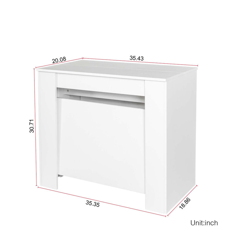 Multifunctional extendable console table, White