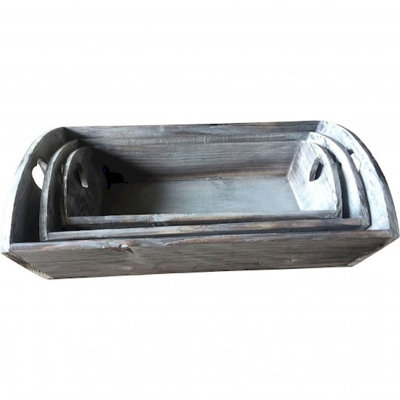 Ensemble de plateaux décoratifs 3 pièces en bois Gilley