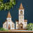 25" Brown Church Figurine