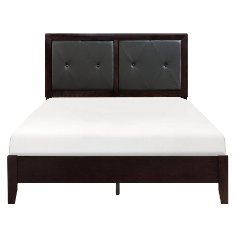 Mobilier de chambre à coucher contemporain, lit grand, lit tête de lit avec finition, tête de lit tapissier en similicuir,