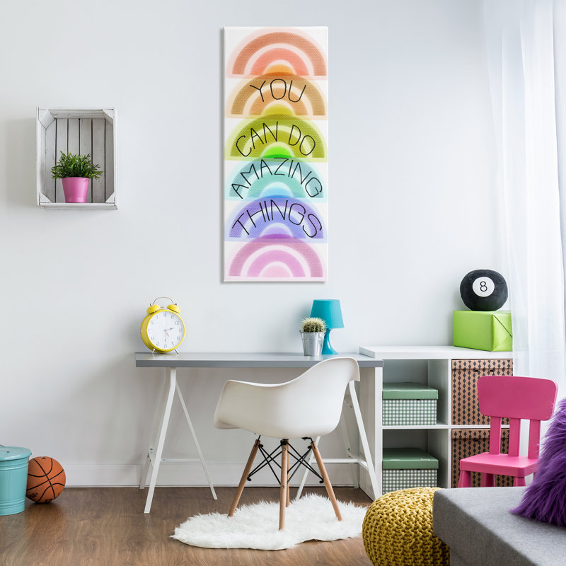 You Can Do Amazing Things Stacked Rainbows Canvas Art